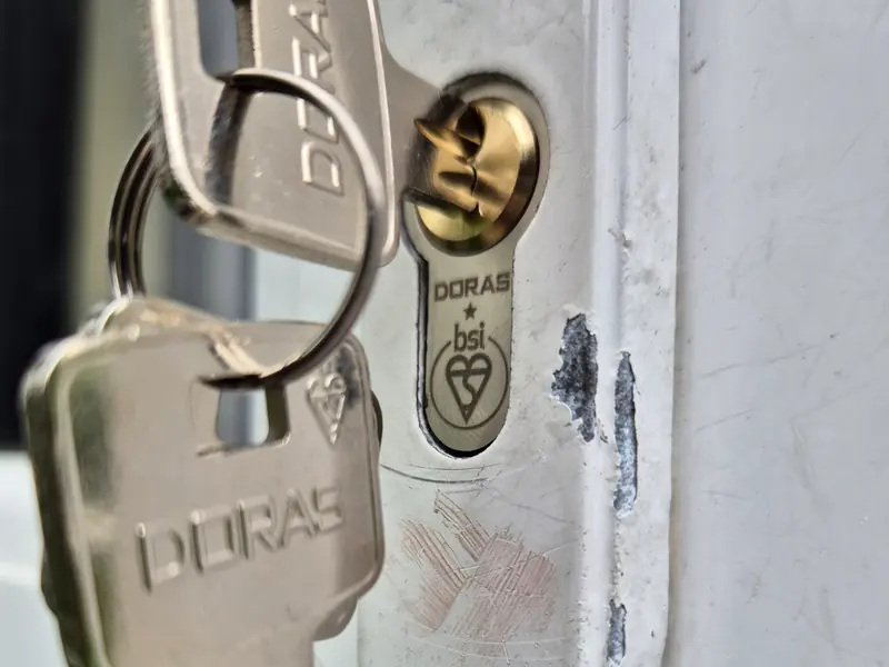 British Standard cylinder fitted on a uPVC door in Leeds